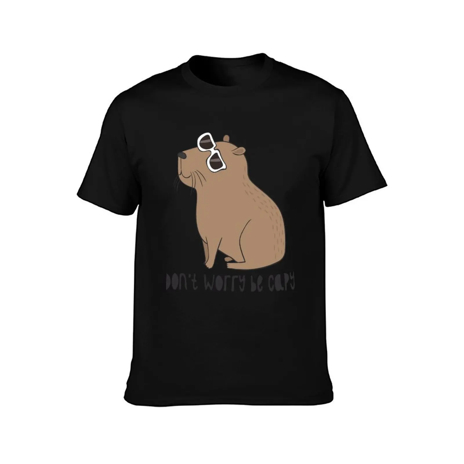 Don't Worry, Be Capy Awesome Cute Capybara Gift T-Shirt Streetwear Print Tee Shirt T-Shirt