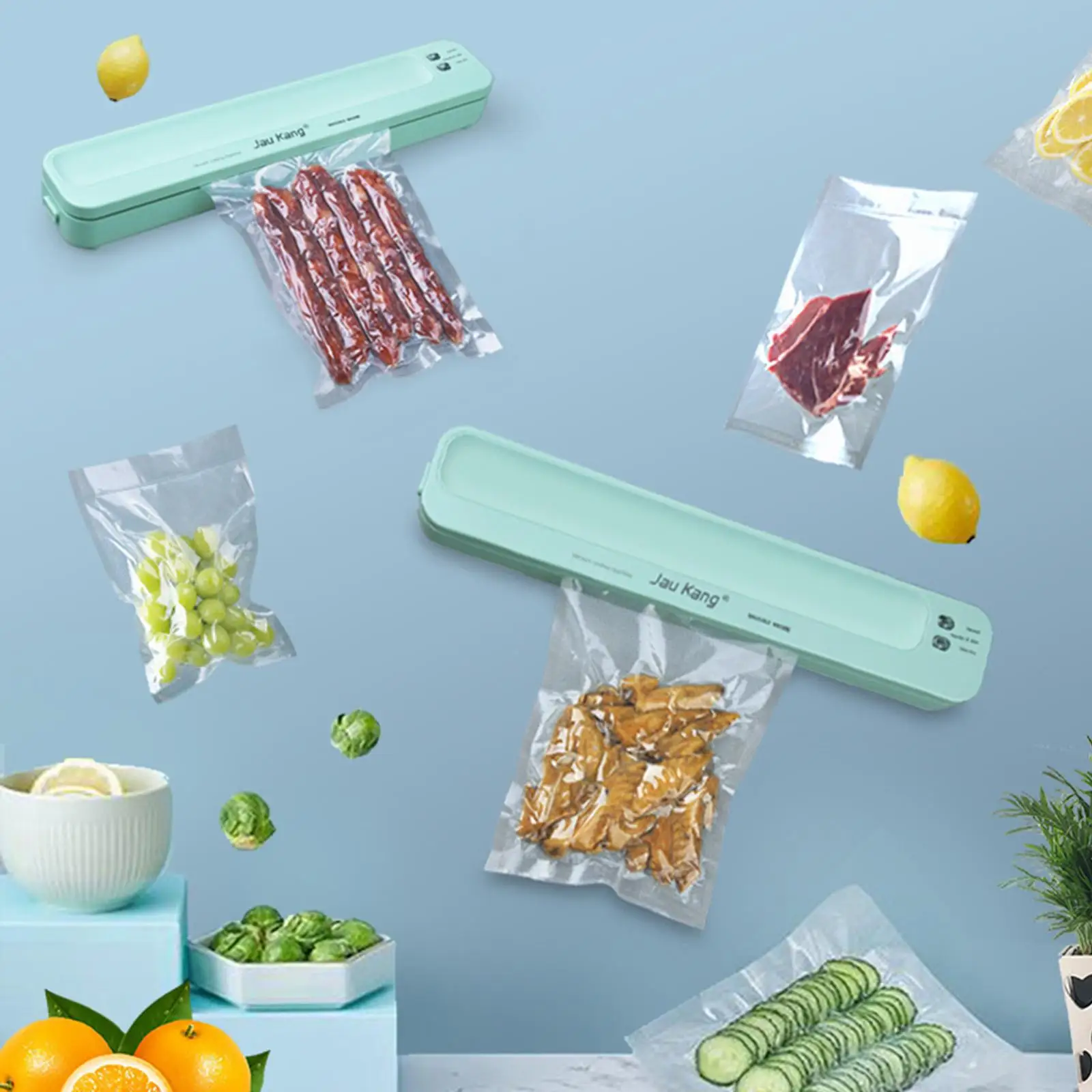 

Compact Vacuum Sealer Machine Automatic Seal Storage for Nuts Meat Fruits Vegetables