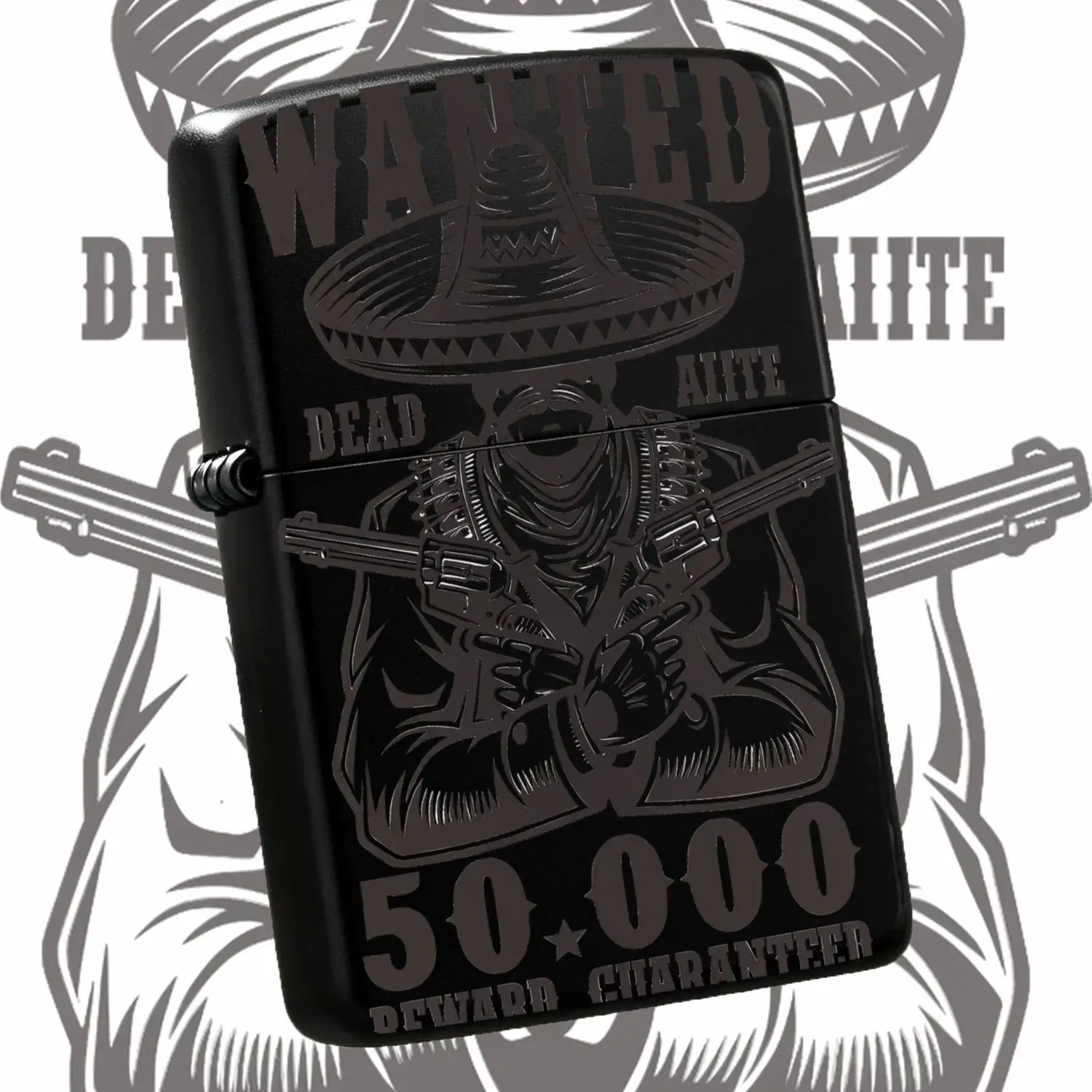 Vintage Western Wanted Poster Themed Lighter, Creative Mexican Bandito Stylish Portable Igniter, 50000 Reward Pattern Cool Accessory For Daily Hiking Camping Gathering, Practical Versatile Gift For Friend Who Love Retro A Humorous And Inter
