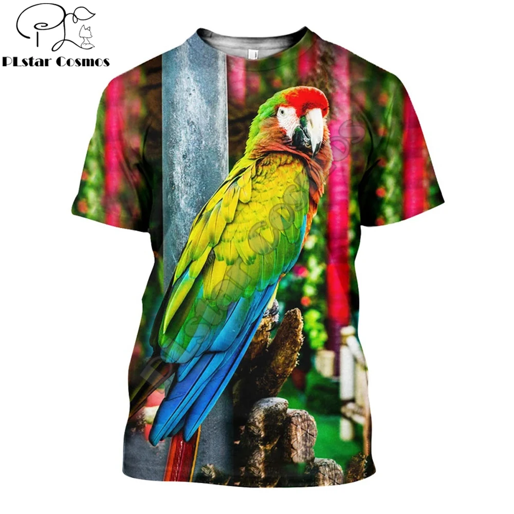 

2025 Fashion Men t shirt 3D All Over Printed Animal parrot T shirts Unisex Street Harajuku Short sleeve shirt summer Casual tops