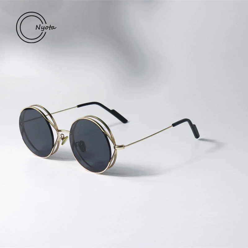 

New Fashion Round Personality Sunglasses Men's And Women's Designer High Quality UV400 Dazzling Double Frame Trend Sunglasses