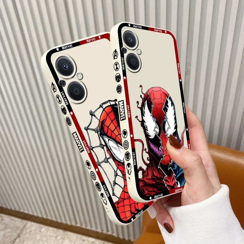 Wunder Superheld Spiderman Handy hülle für Oppo finden x5 x3 x2 Lite Pro Neo A5 A53 A94 4g 5g Flüssigkeit links Seil Softcover