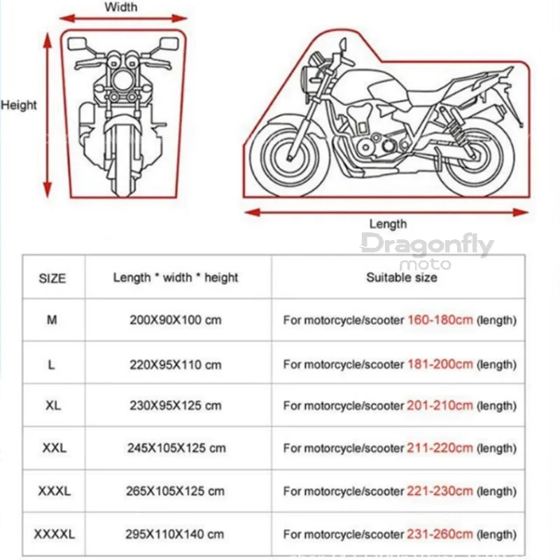 Dragonfly Motorcycle Waterproof Cover For Honda Monkey Z-125 Z125 Z 125 All Season Dustproof UV Protective