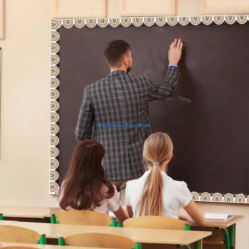 C4DB Straight Borders Trim Sticker for School Party Bulletin Bulletin Décoration tableau