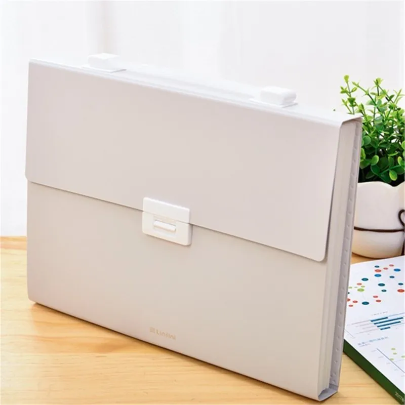 13 Pockets Accordion Office Expanding File Folder Organizer Flap Button Organiser