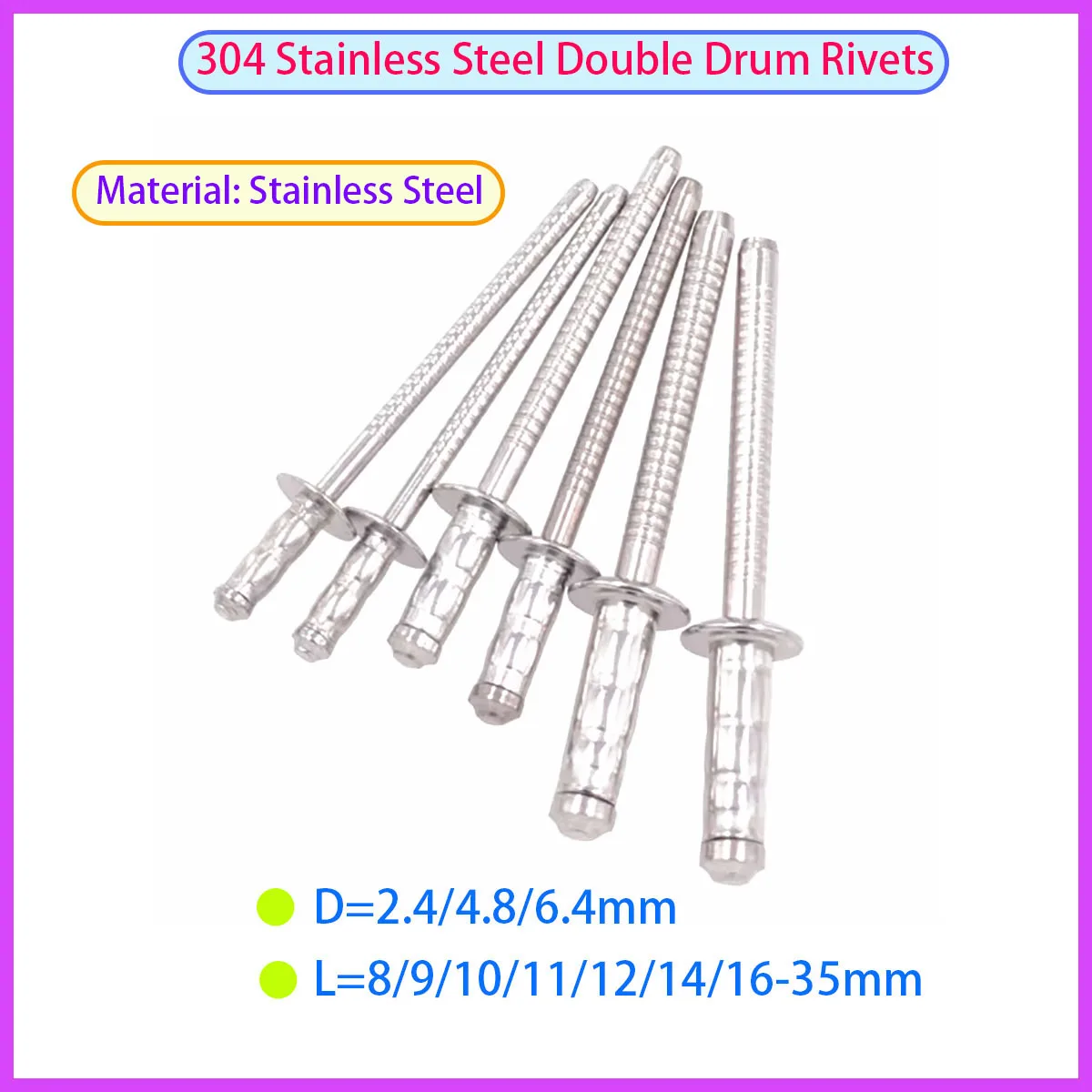 304-stainless-steel-high-strength-double-drum-rivets