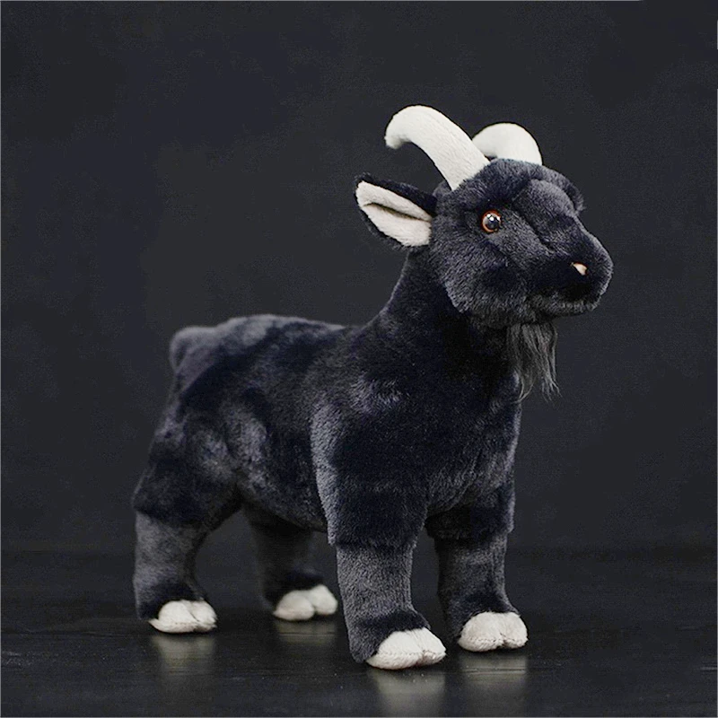 Jouet en peluche de chèvre blanche réaliste-Animau en peluche de chèvre Saanen, peluche de chèvre réaliste, poupée de simulation de chèvre angora collectionneurs cadeaux