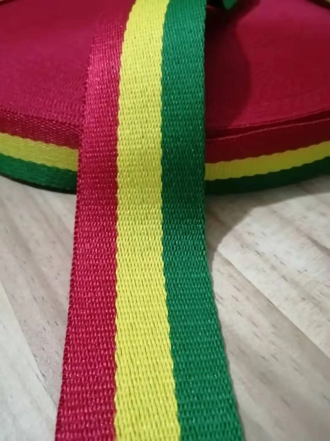 

5M 3.8cm Red Yellow Green Elastic Ribbon DIY Sewing Hair Ring Backpack Straps Hand band Ribbon Bias Tape Hand Belt Accessories