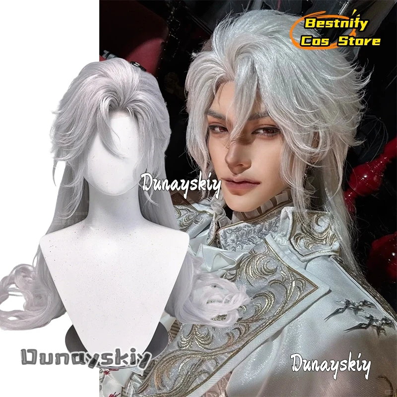 Bestnify@ Sylus Qin love and Deepspace Silverwing Demon نسخة الشعر الطويل شعر مستعار أنيمي الزي عالي الجودة أنيمي الزي هالوين #1