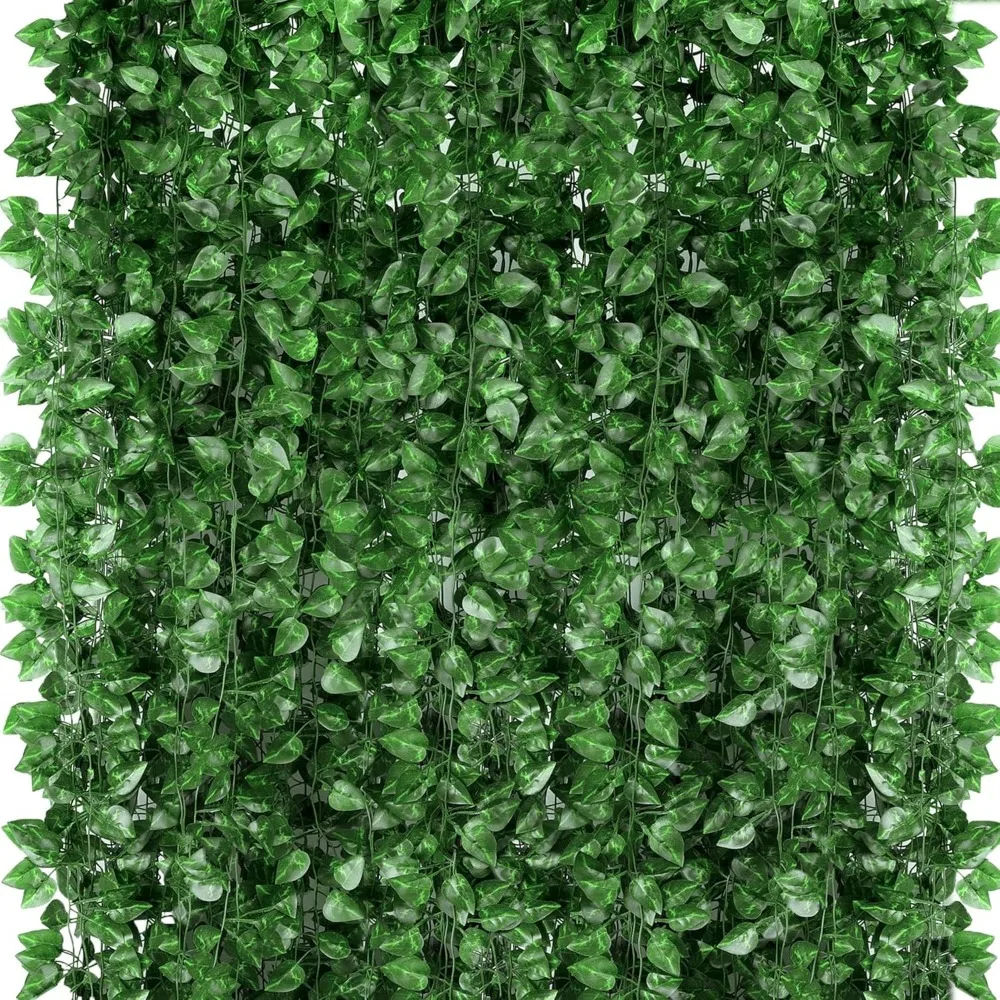 

1080 Feet 144 Pack Fake Greenery Hanging Garland, Ivy Leaf Plants, Vine Leaves, Fake Flowers Foliage for Bedroom Garden Wall Dec