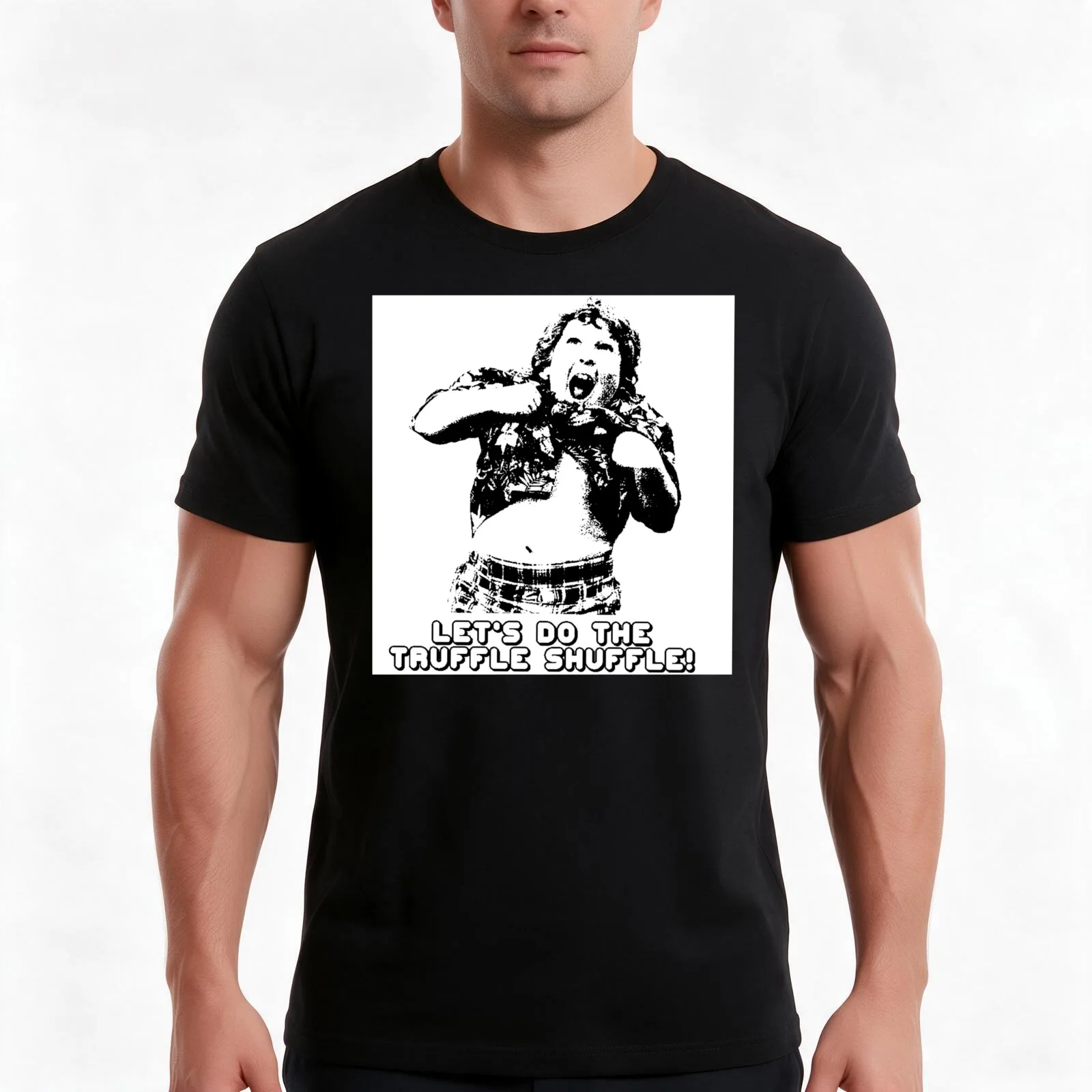 Funny Retro Truffle Shuffle Meme Gif Shirt Goonies T-Shirt, Summer Casual Cotton Tee, Oversized Streetwear Tops, 100% Cotton