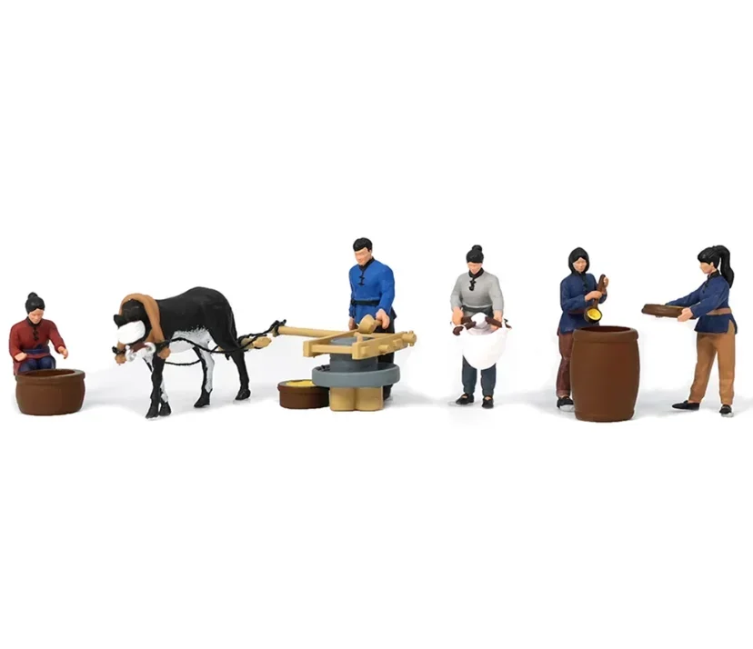 1:87 Painted Figures HO Scale Train Figure Model Beach Volleyball Street Hawker Railway Maintenance Miniature Figures Model