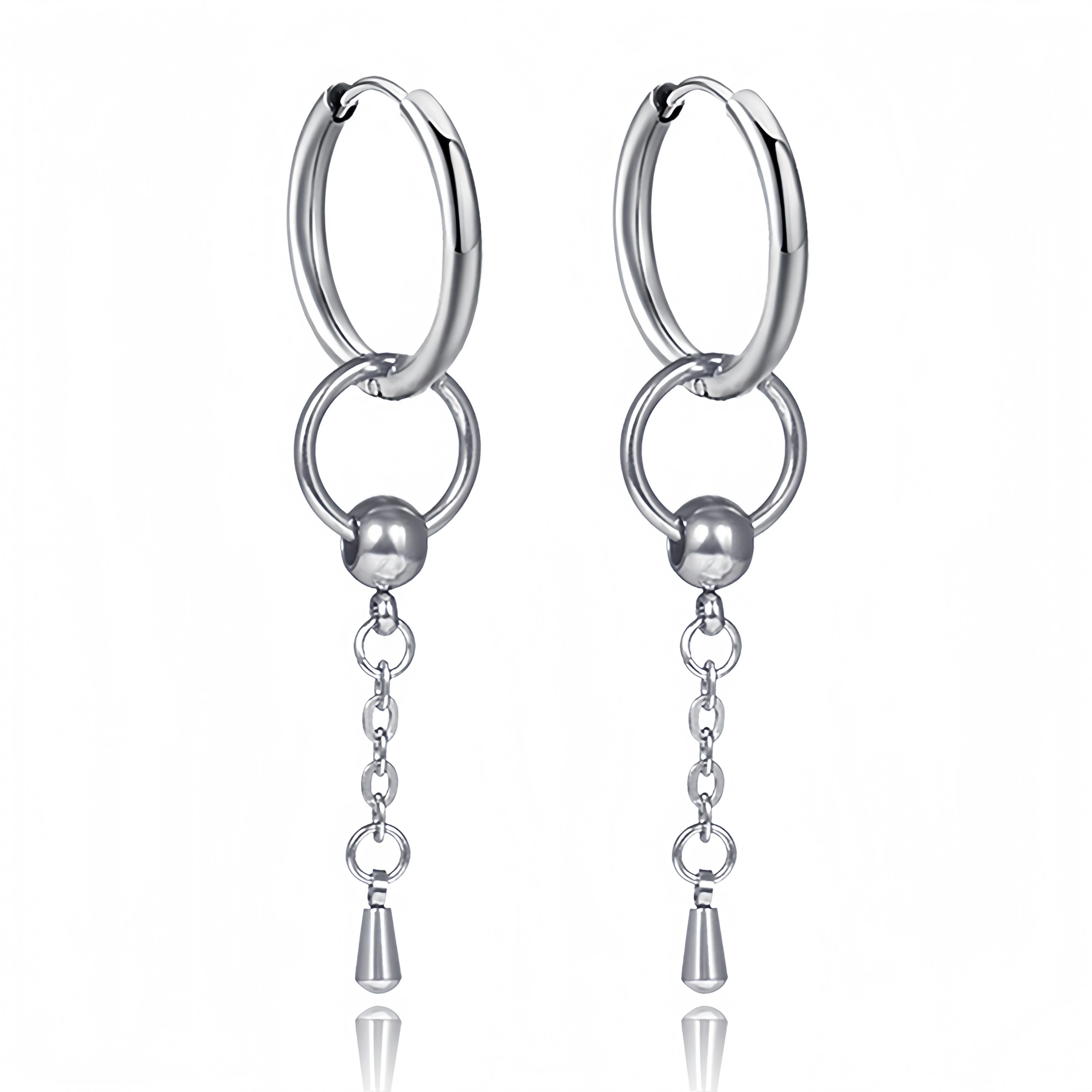 Lange hängende Kreuze Blätter Anhänger Creolen Frau Ohrringe Mann Vintage Edelstahl Hip Hop Ohr Piercing Schmuck Zubehör