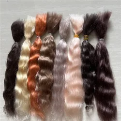 10 Colors Pure Mohair for Reborn Baby Doll Brown Grey Pink Colors Mohair for DIY BJD OB11 Dolls Hair Wigs Accessory