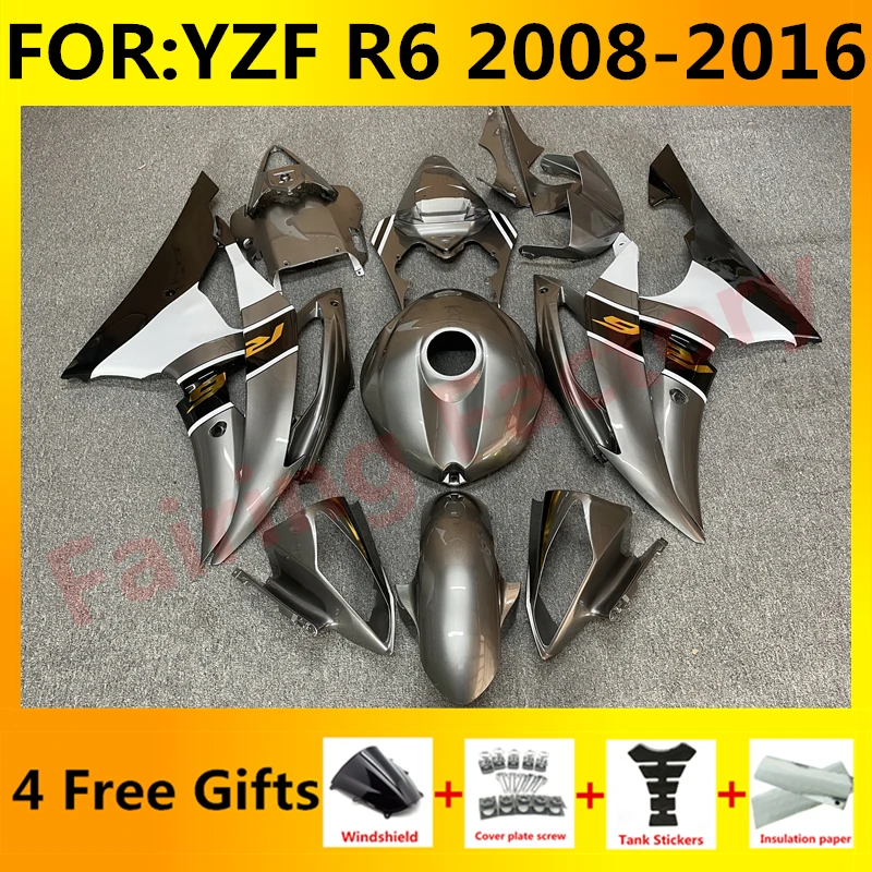 

Motorcycle full Fairing Kit fit For YZF R6 YFZ-R6 2008 2009 2010 2011 2012 2013 2014 2015 2016 Bodywork Fairings set grey black