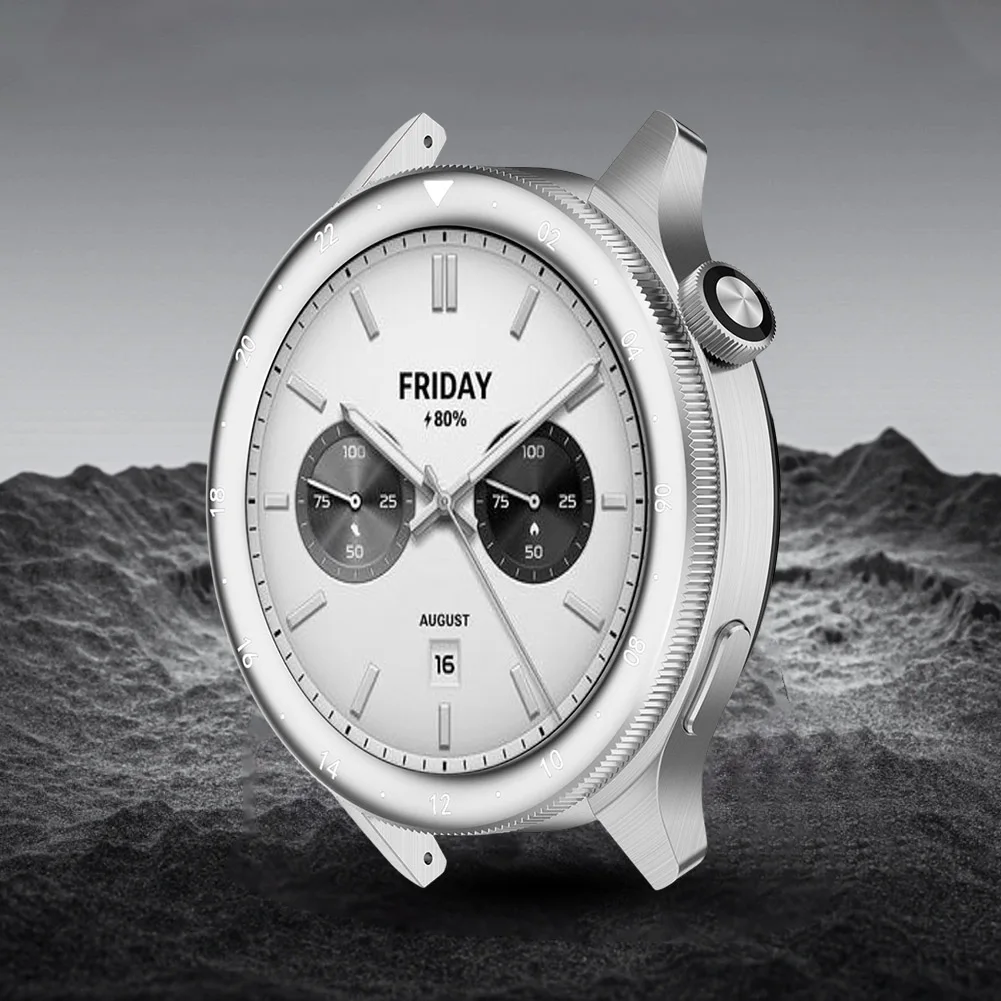 Metal Bezel Ring for Xiaomi Watch S4/S3 Metal Protector Watch Case Strap Cover Tempered Glass Protective Flim Metal Watch Bezel