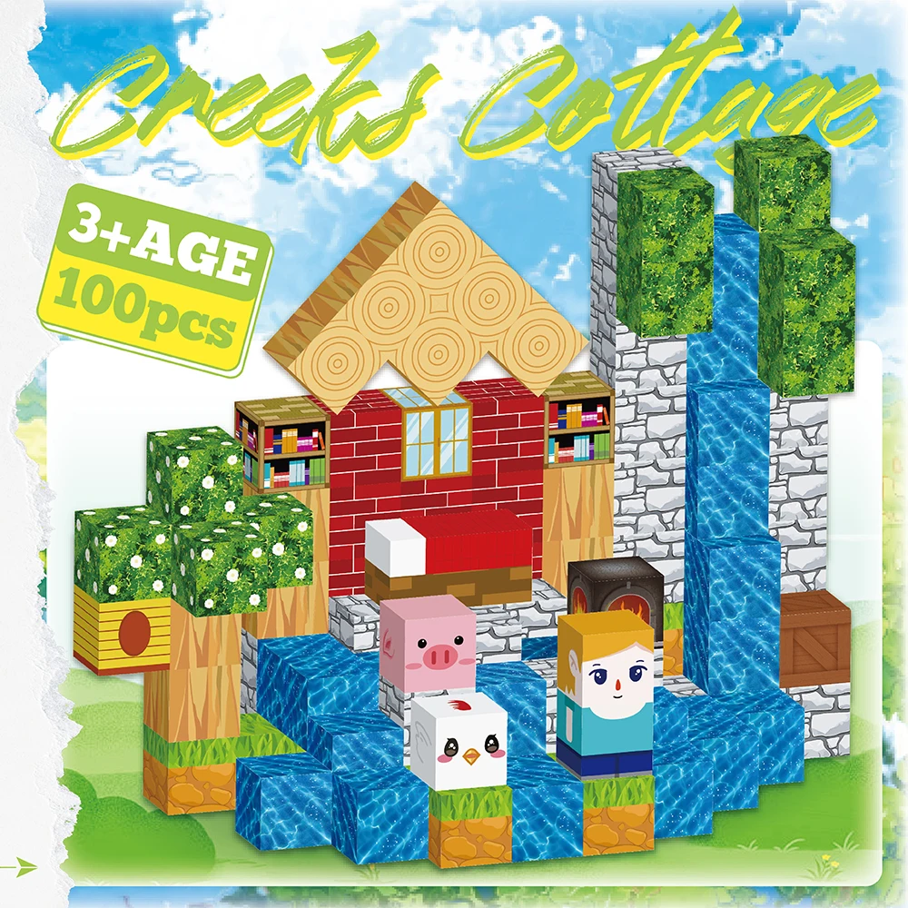 

Riverfront Residence Creative Magnetic Building Blocks 100pcs Assembly Stack Puzzle Toy Multiple Play Methods Boy Girl Gift