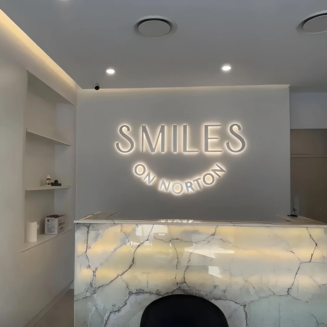 Backlit Business Sign, Dental Clinic Signs, Logo Sign For Business, Halo lit Sign, Large Metal Signage, Salon Sign, Med Spa Sign