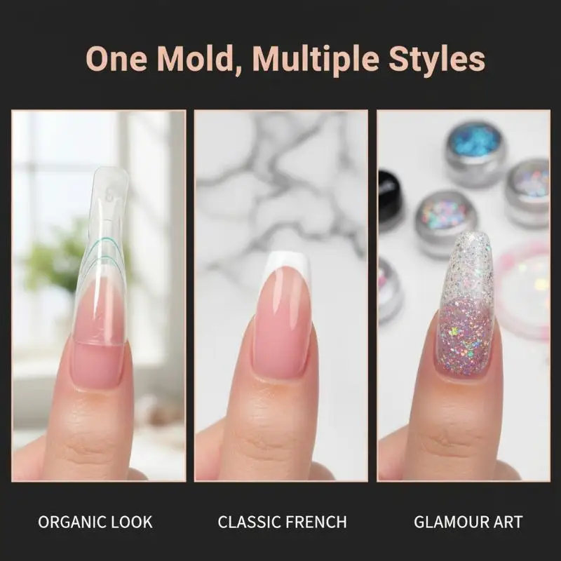 120PCS Professional Rocket Shape Full Cover Dual Nail Forms For Salon & Home Use