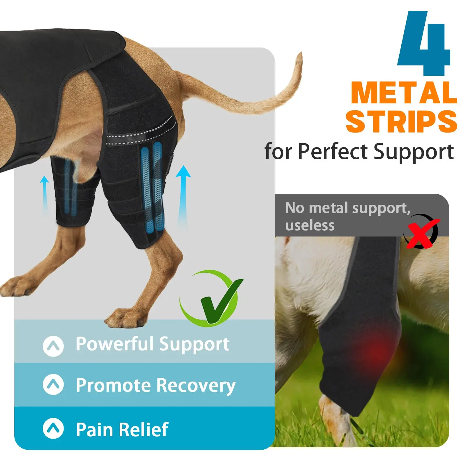 New Arrival Dog Knee Brace for Hind Legs ACL Support - Adjustable Double Leg Brace,Hip Support to Reduces Pain, Puppy Rear Legs