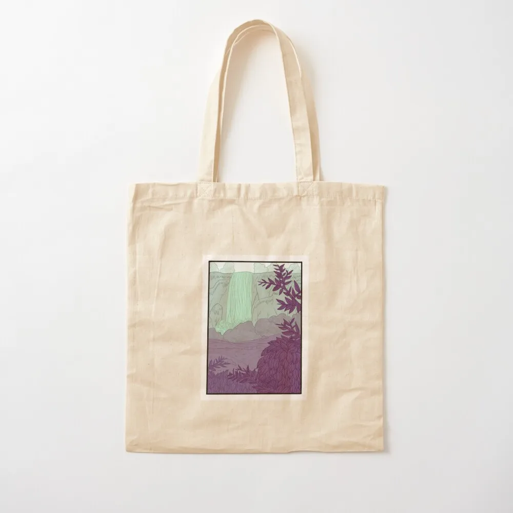 Purple Leaf-Filled Forest With Waterfall Tote Bag shopper bags shopper bag women Women's shopper
