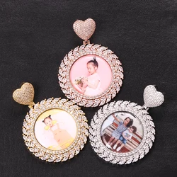 Best Selling Hip Hop Personalize Pictures Custom Pendant Heart Head Jewelry Memory Cube Photo Necklace