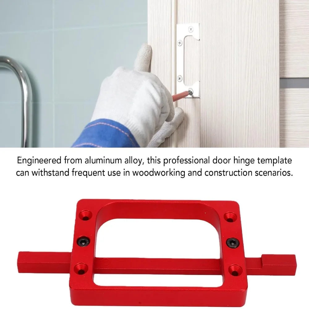 Lightweight Aluminum Alloy Door Hinge Jig Drill Bit Included Precision Machined Hinge Mortise Template Hinge Template DIY