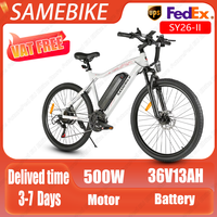 SAMEBIKE 500W Powerful Motor Electric Bicycle 36V13AH Removable Battery One seat Electric Bike 26 Inch Tire Adult City E-Bike