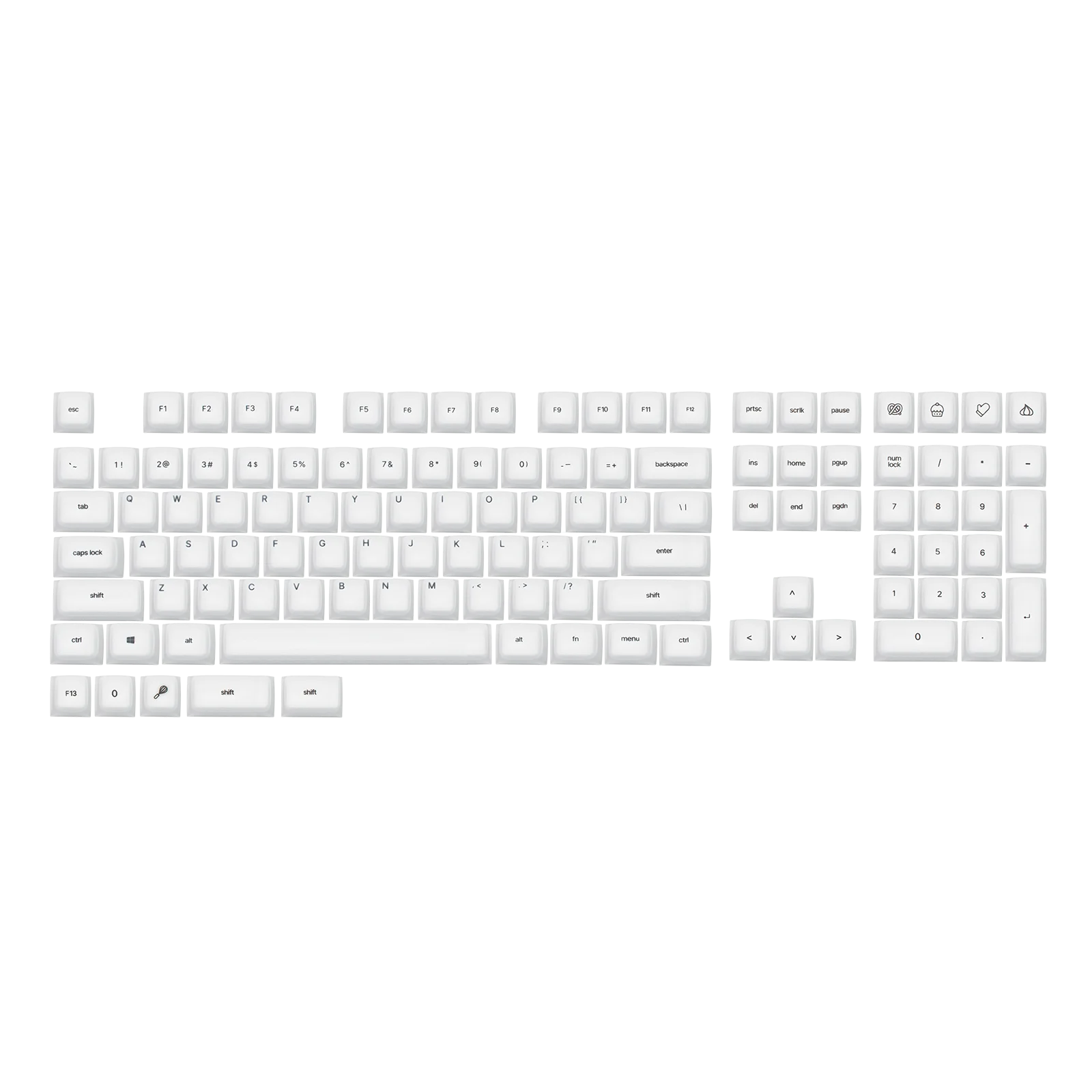 EPOMAKER AegisSil Keycap Set 113 Cherry Profile Silicone Material Keys with Front-Printed Legends for Mechanical Gaming Keyboard