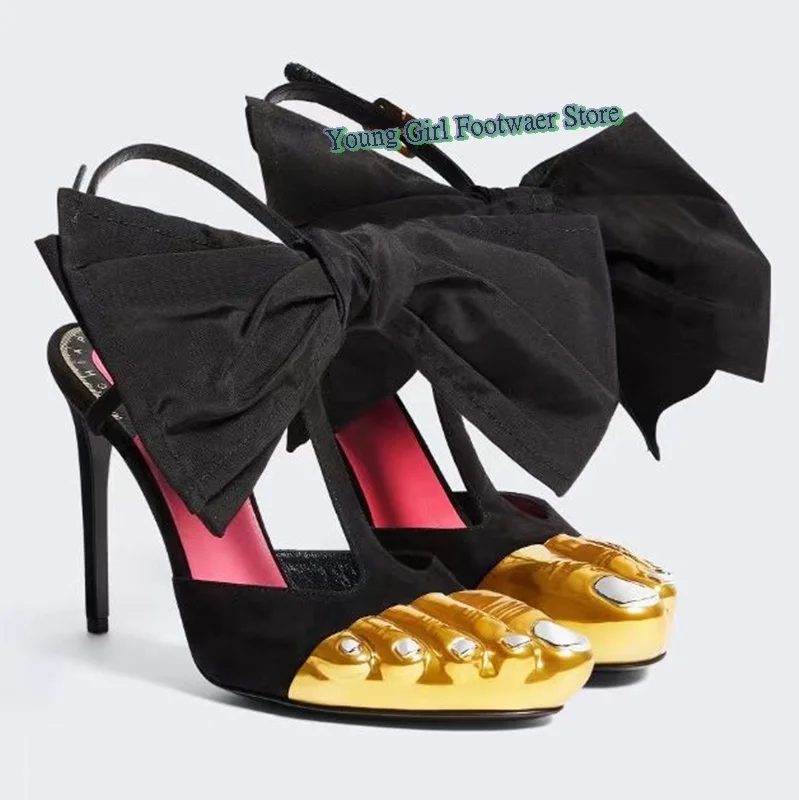 الذهبي تو عالية الكعب الإناث مثير الخناجر الجانب الهواء أحذية نسائية القوس حمالة تصميم 2025 النمط الأوروبي المدرج نمط #2