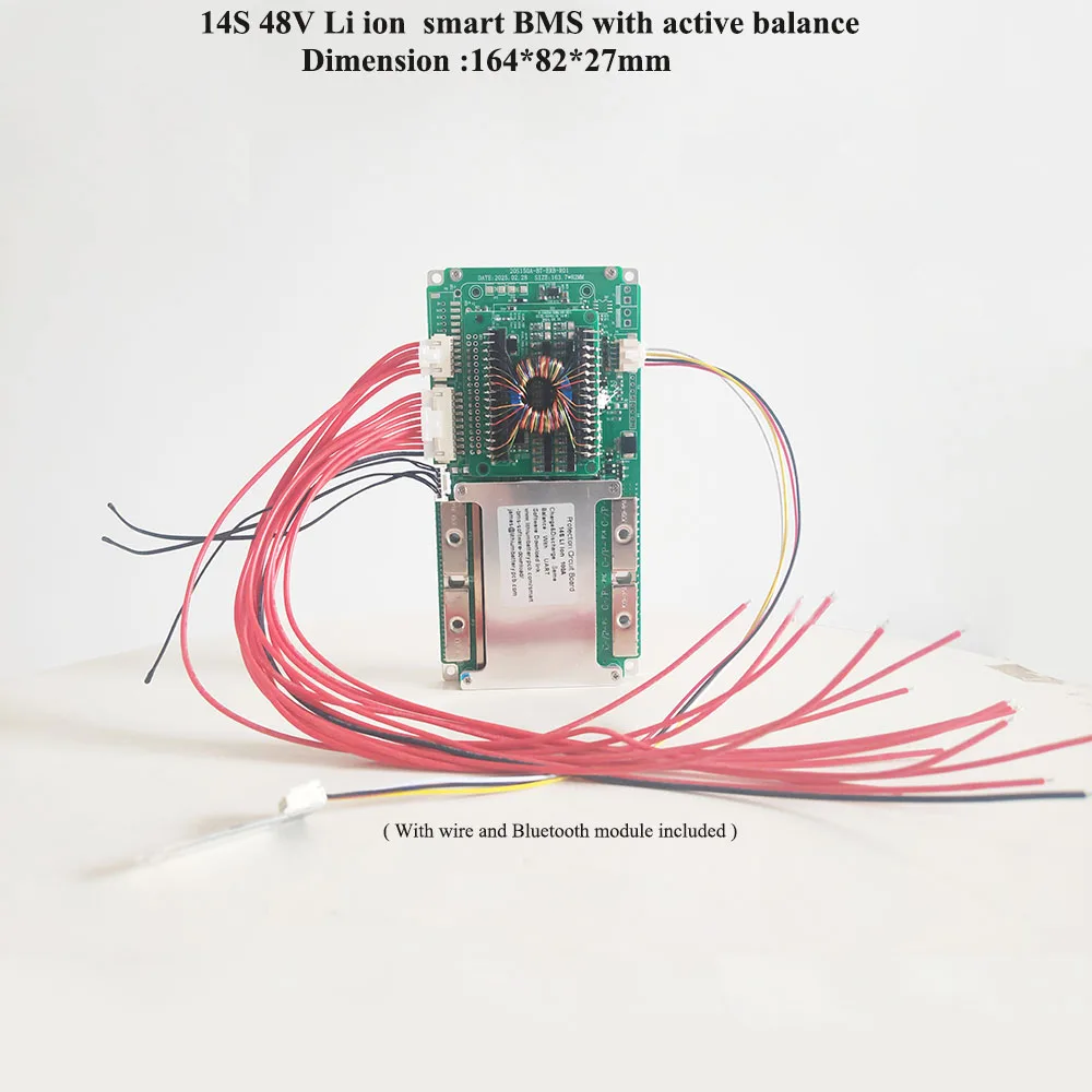 

14S 48V Li ion battery smart BMS with active balance and bluetooth BMS with active equalizer inductive battery management system