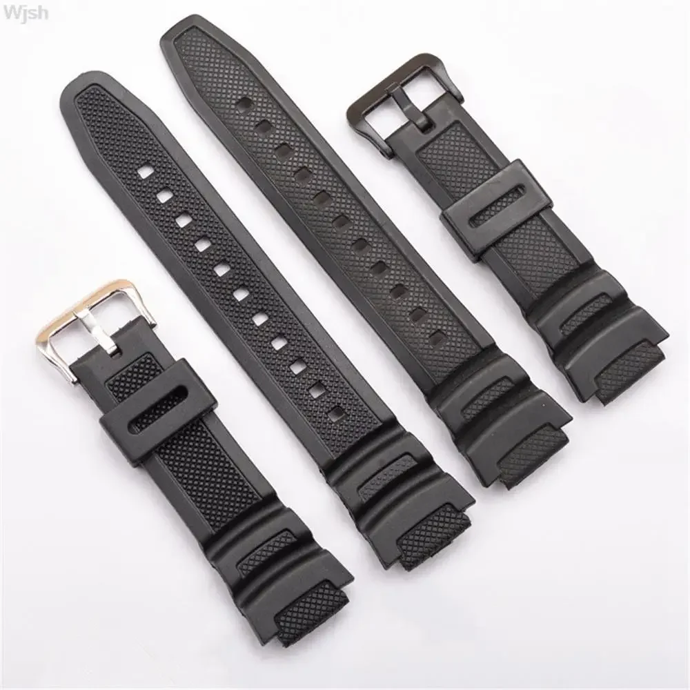 Rubber Watch Strap for Casio AQ-S810W/S800W AE-1000W SGW-400H/300H/500H W-735H Silicone Black Pin Buckle Wrist Band Bracelet