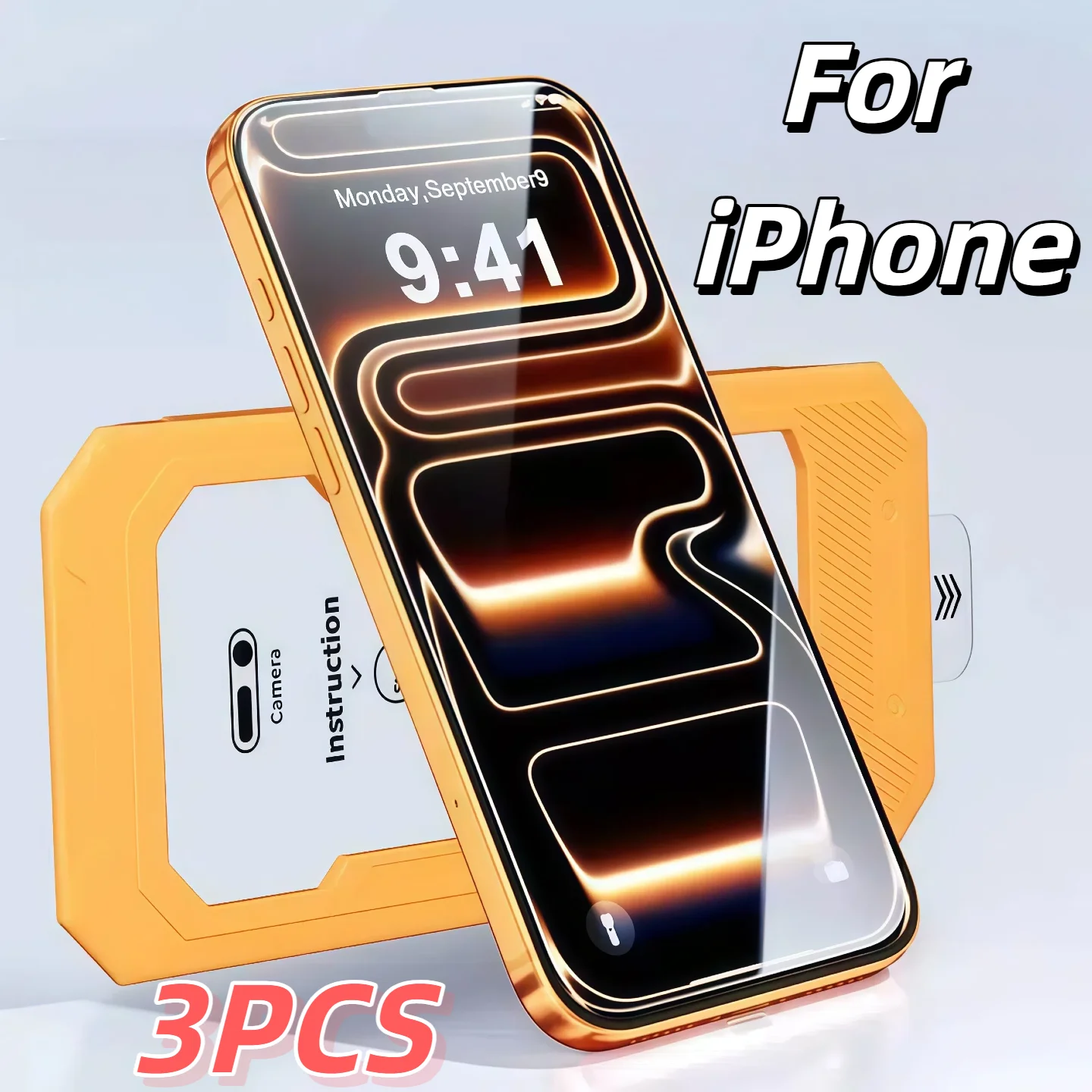 

3-Piece Set Compatible with iPhone Air 17ProMax 16Pro 15Plus 14 13 12 Series 9H HD Tempered Glass Screen Protector