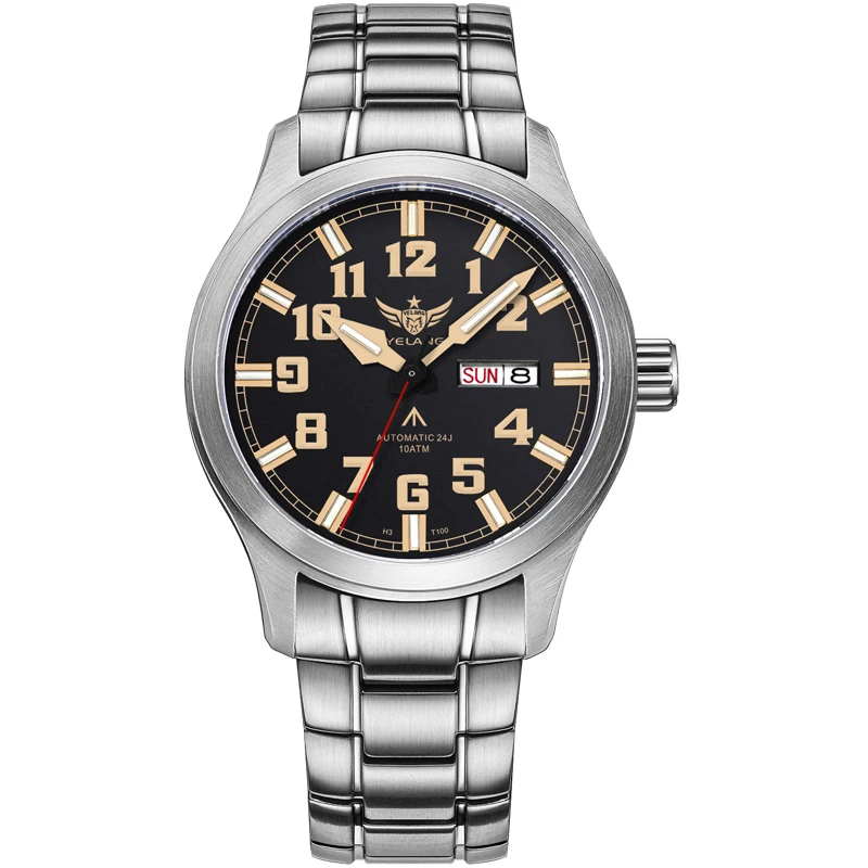 YELANG Мужские военные часы 42 мм дайверские автоматические механические наручные часы со светящимся сапфиром 10 бар водонепроницаемые NH36