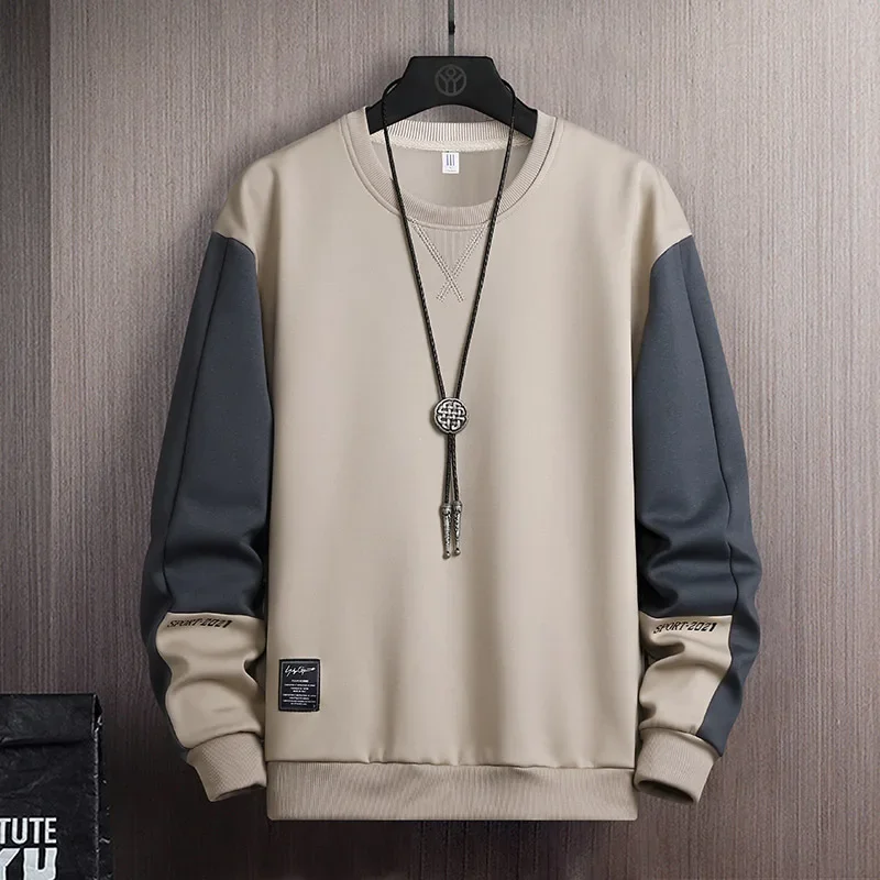 

LIBIELIY 2025 Men Casual Sweatshirt Hoodie Men Harajuku Streetwear Pullover Male Patchwork Loose O-Neck Fashion Hip Hop Hoodies
