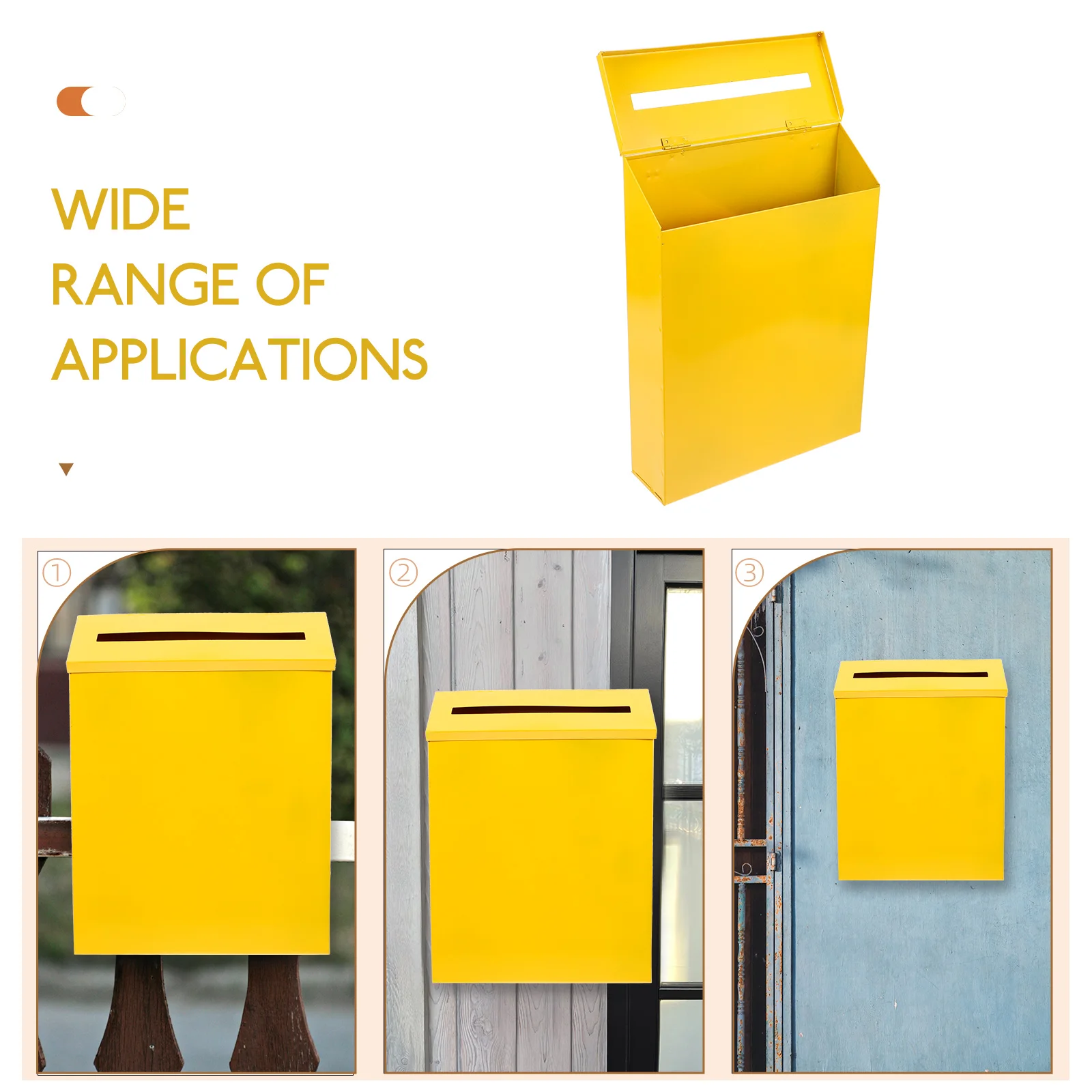 

Retro Tin Mailbox Wall Mount Iron Yellow Outdoor Home Vintage Decorative Letter Box Suggestions Post Garden Metal