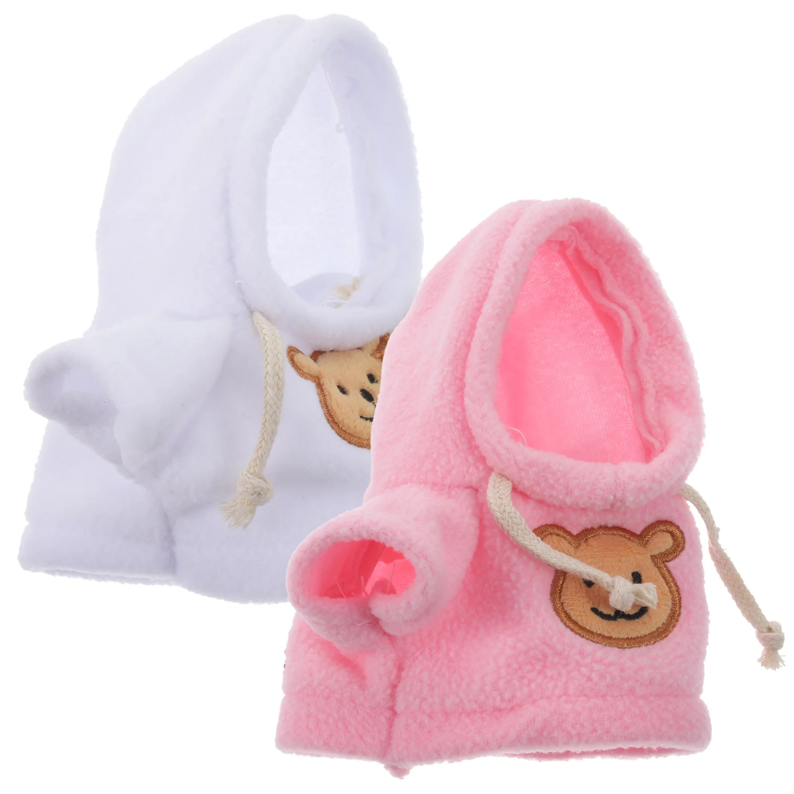 

2 Pcs Stuffed Animal Hoodies Mini Bear Clothes Girl Toys Dress Up Accessory Plush Replaceable