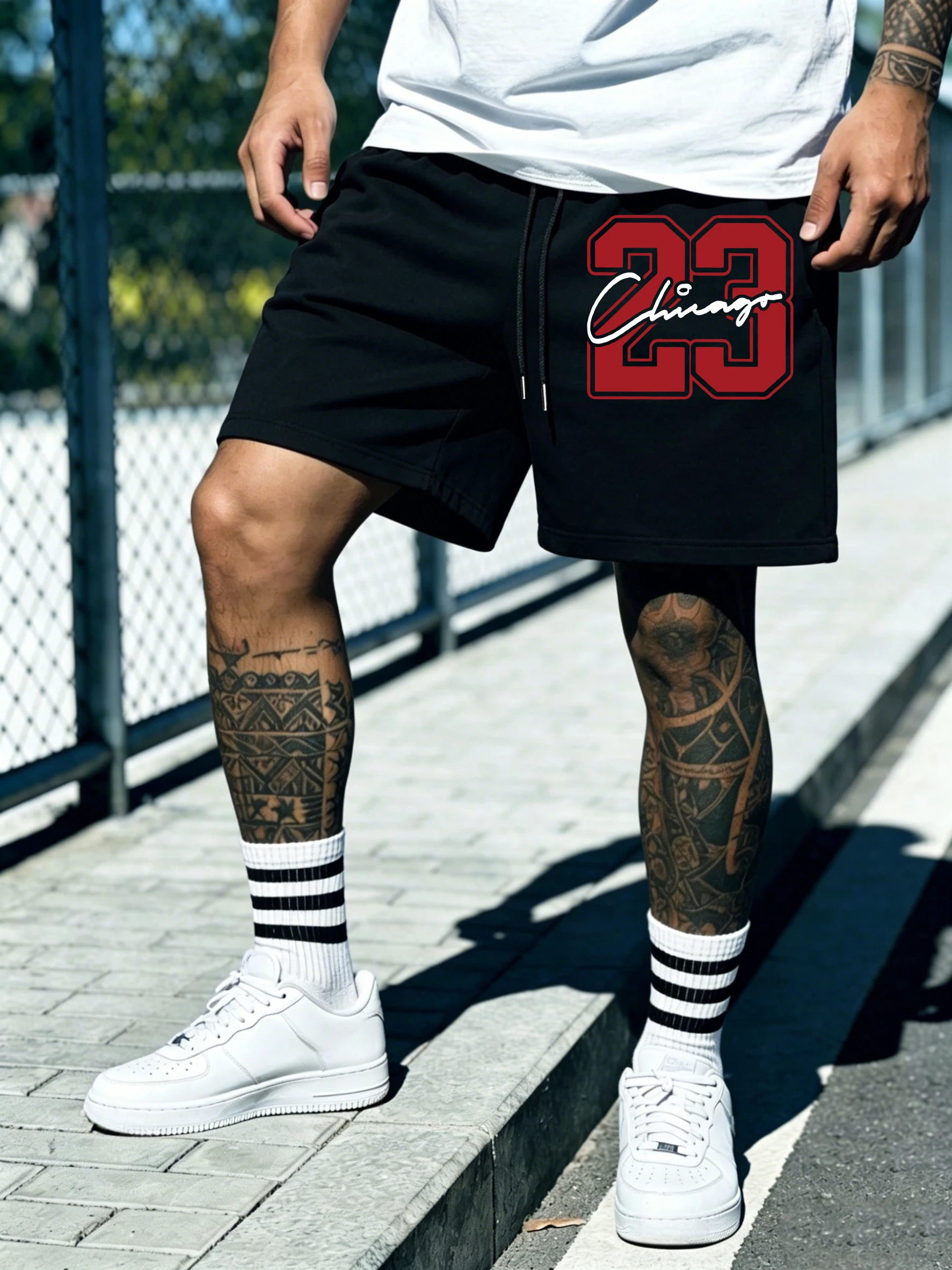 Chicago Number 23 Creativity Pattern Retro Pants Men Comfortable Shorts Fashion Loose Black Sportspants Unisex Casual Streetwear