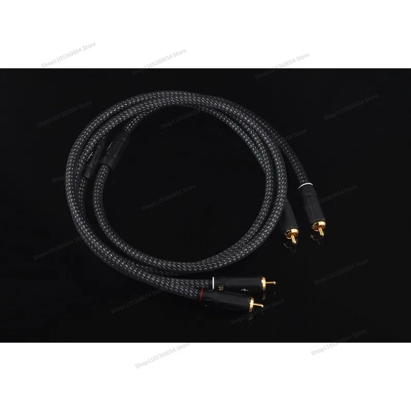 Fever Signal Cable HiFi Single Crystal Copper Silver Plated Double Lotus Head OCC Two-to-two Audio Cable Rca Audio Signal Cable