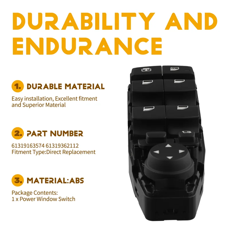 

Front Left Driver Door Master Power Window Switch 61319362112 Fit For BMW F30 F80 320I 328I