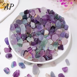 50G/bag Natural Crystal Rainbow Fluorite Gravel Healing Stone Colorful Crystal Quartz Tumble Stone Fish Tank Swimming Pool Decor