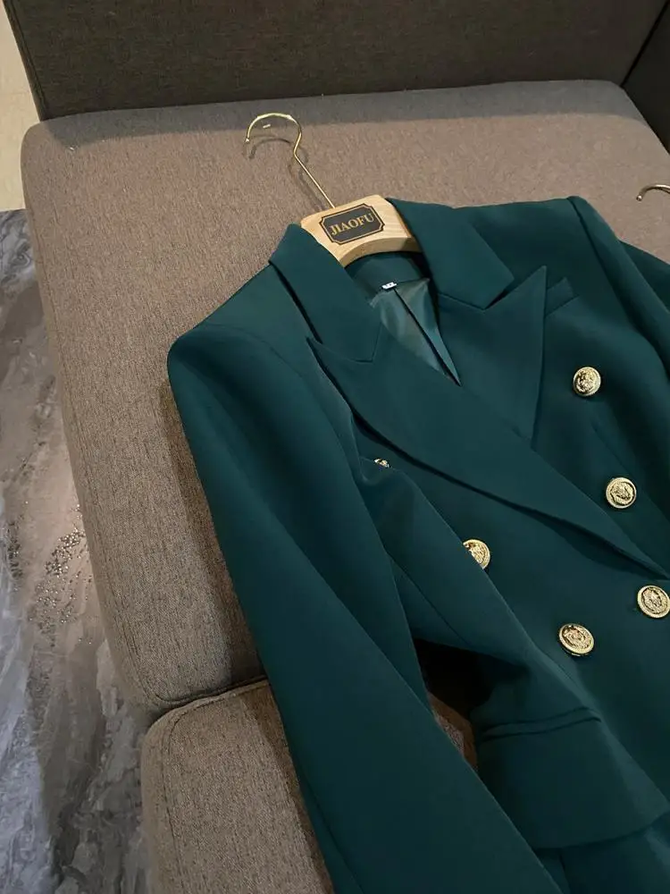 

Ele een Suit Jaet Женское модное дизайнерское пальто High End для поездок на работу и длинное свековое пальто с двойными пуговицами A680