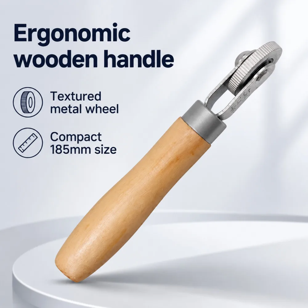 Wooden Handle Tire Compaction Roller Car Tire Repair Press Wheel Tire Patch Glue Press Tool 1pc