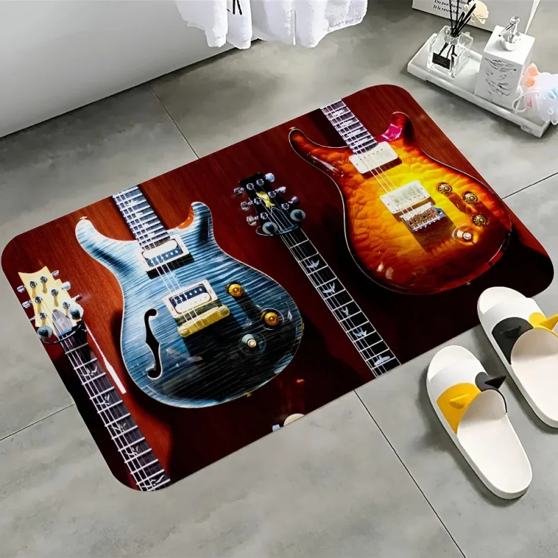 VIKAMA Soft Music Guitar Theme Floor Mat for Living Room Bedroom Sofa Comfortable Home Decorative Rug