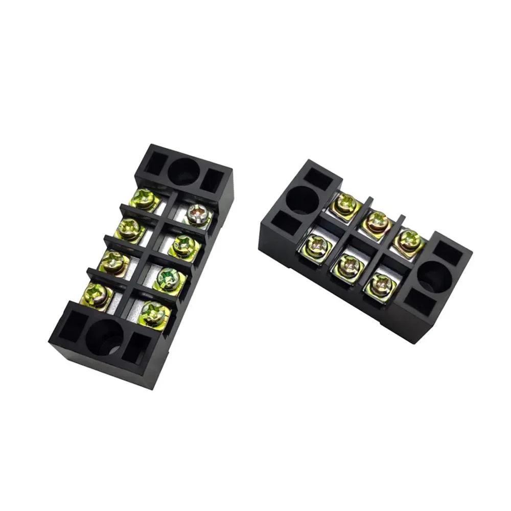 10Pcs Dual Row Barrier Screw Terminal Block Strip Wire Connector 600V 15A 3/4/6/8/10/12/15/20 Positions Optional