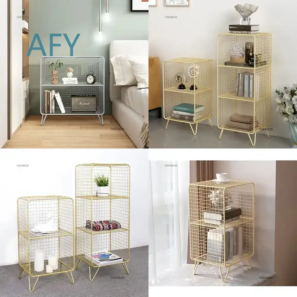 Modern Creative Bookcases for Window Display for Iron Multi-layer Multifunctional Shelf Floor-standing Small Bookshelf for