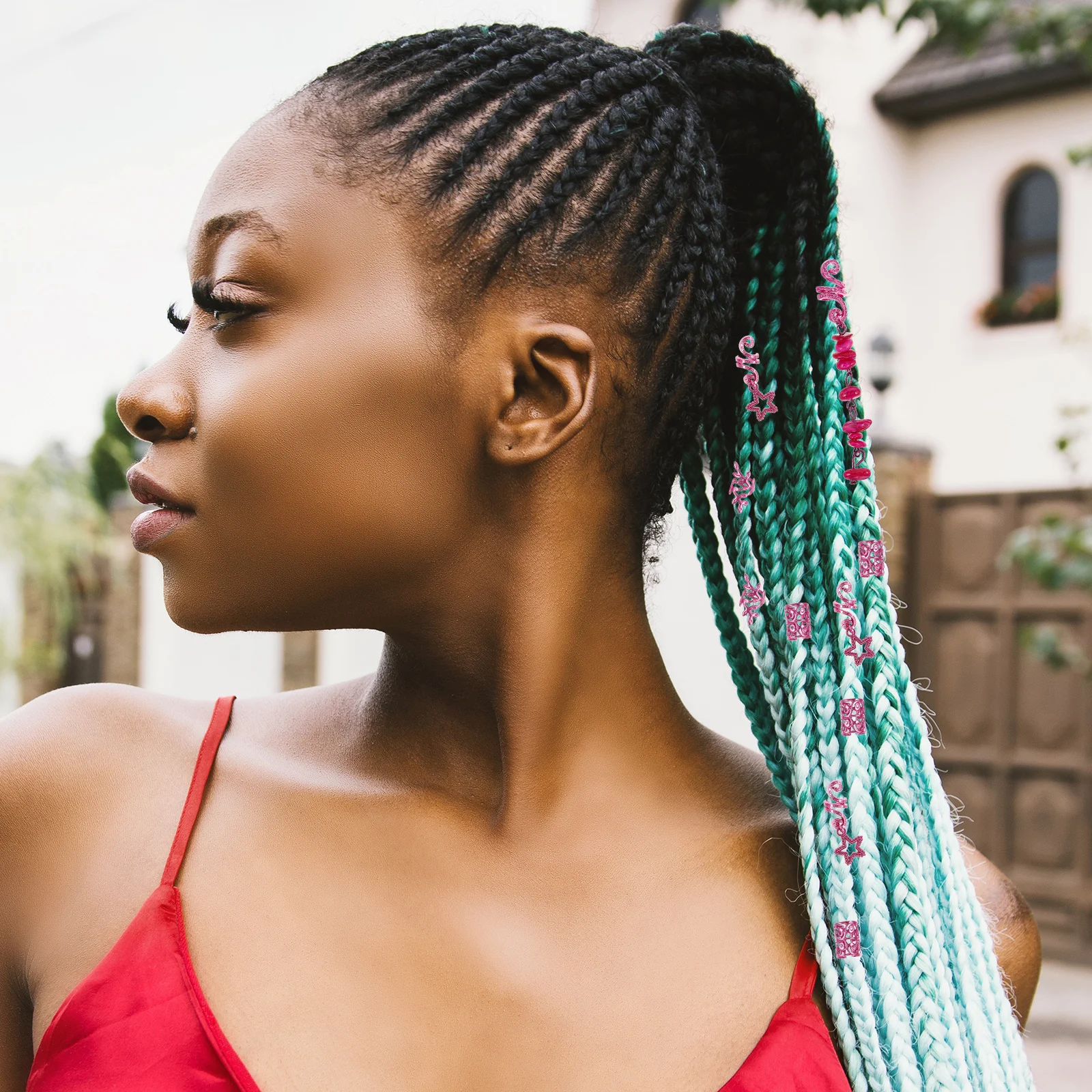 

39Pcs Natural Stone Hair Beads for Braids Unique Design Dreadlock Accessories Music Festival Hair Jewelry Dreadlock Beads