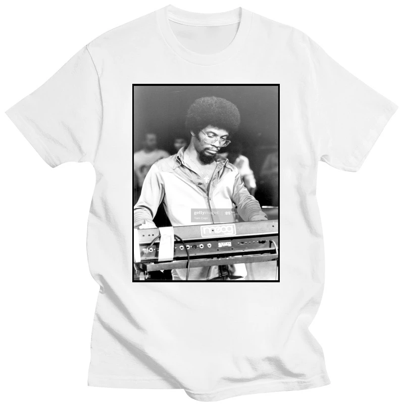 Herbie Hancock Using A Moog T-Shirt Rockit Headhunters Future Shock Takin' Off Fashion Summer Paried T Shirt  Top Tee