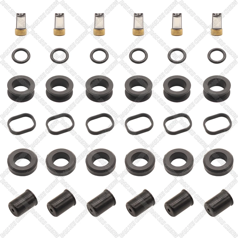 

6 set For 23250-50010 TOYOTA LEXUS SUPRA LS400 1UZFE V8 32v 90-93 Fuel Injector Service Repair Kit Filters Orings Seals Grommets