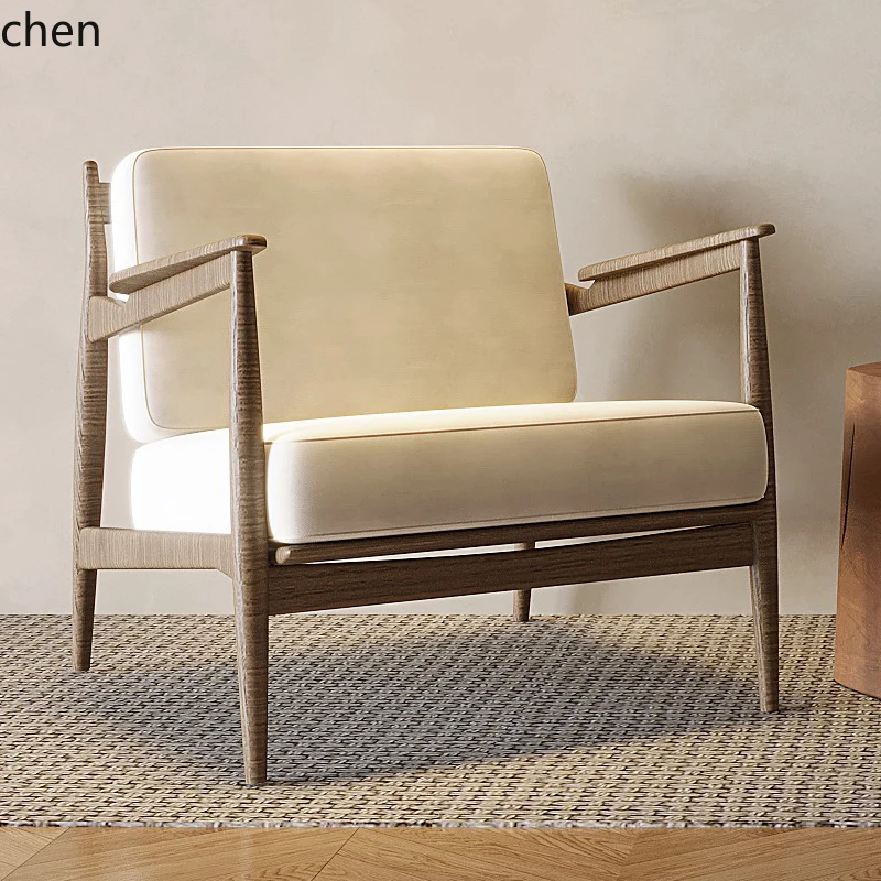 solid wood leisure chair three-piece combination balcony single sofa chair sales office negotiation chair